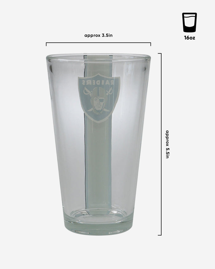 Las Vegas Raiders Team Stripe Pint Glass FOCO - FOCO.com