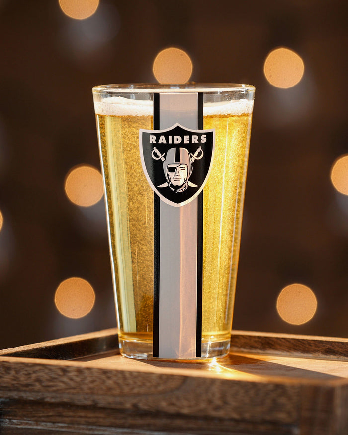 Las Vegas Raiders Team Stripe Pint Glass FOCO - FOCO.com