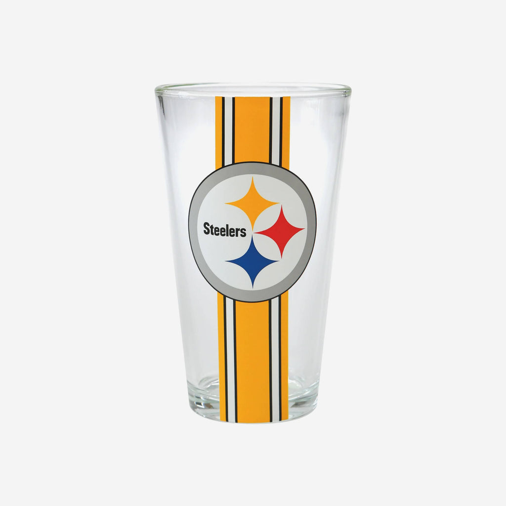 Pittsburgh Steelers Team Stripe Pint Glass FOCO - FOCO.com