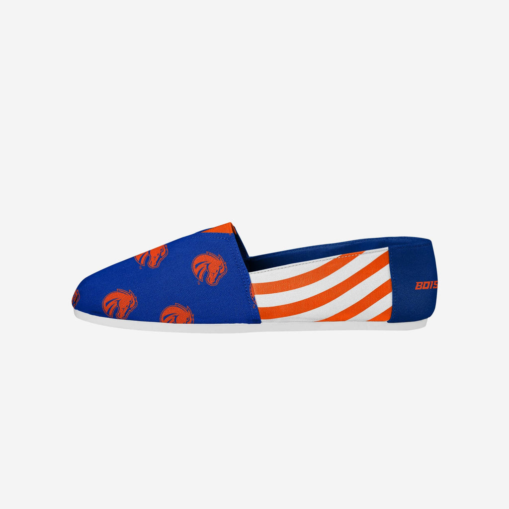 Boise State Broncos Womens Stripe Canvas Shoe FOCO S - FOCO.com