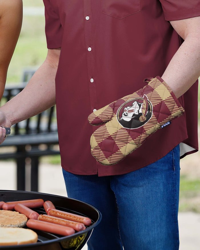 Florida State Seminoles Plaid Oven Mitt FOCO - FOCO.com