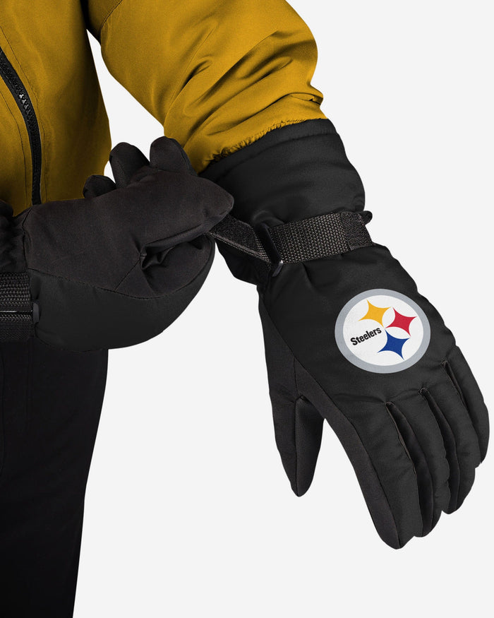 Pittsburgh steelers sale leather gloves