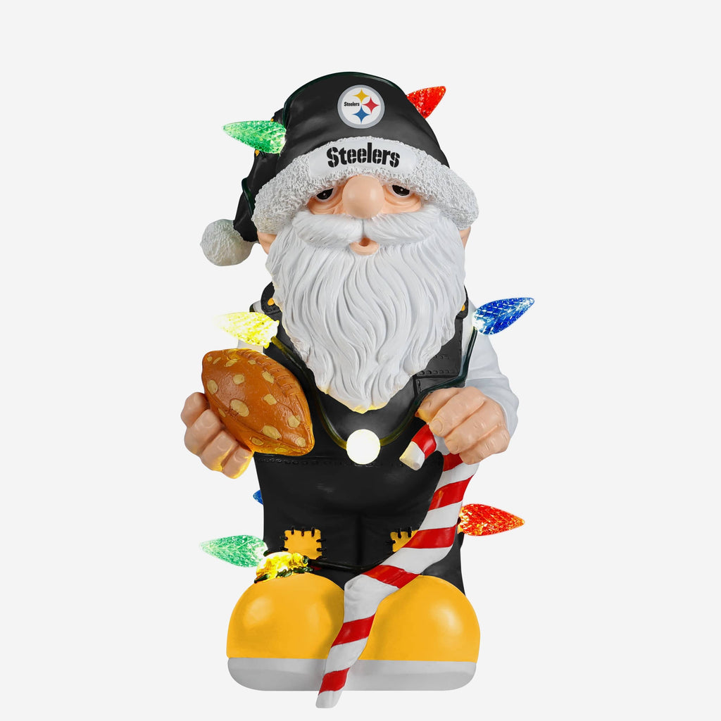 Pittsburgh Steelers Light Up Holiday Gnome FOCO - FOCO.com