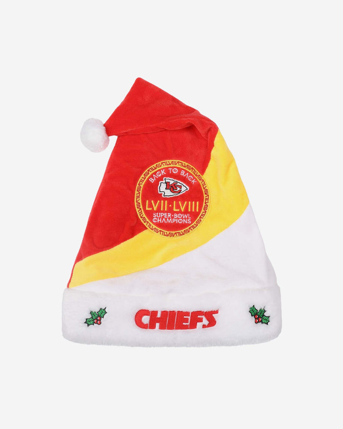 Kansas City Chiefs Super Bowl LVIII Champions Santa Hat FOCO - FOCO.com