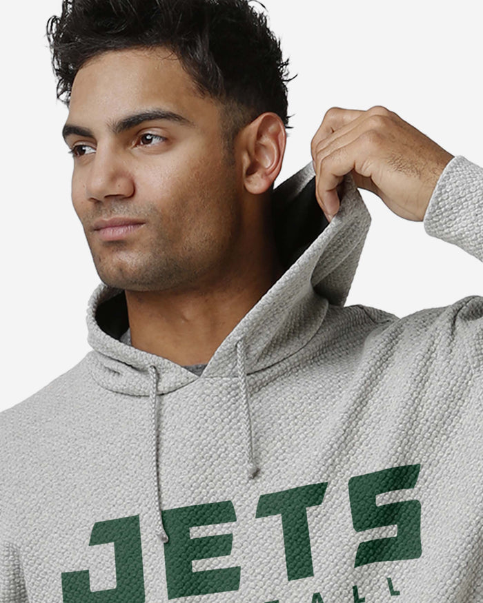 New York Jets Gray Woven Hoodie FOCO - FOCO.com