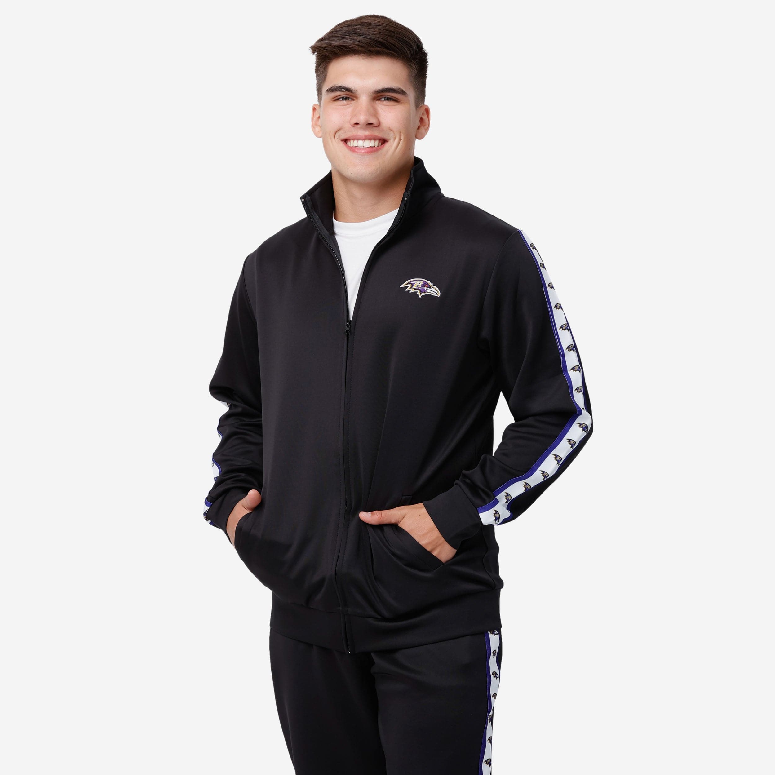 : FOCO Baltimore Ravens NFL Mens Fashion Track Suit - S : Sports  & Outdoors