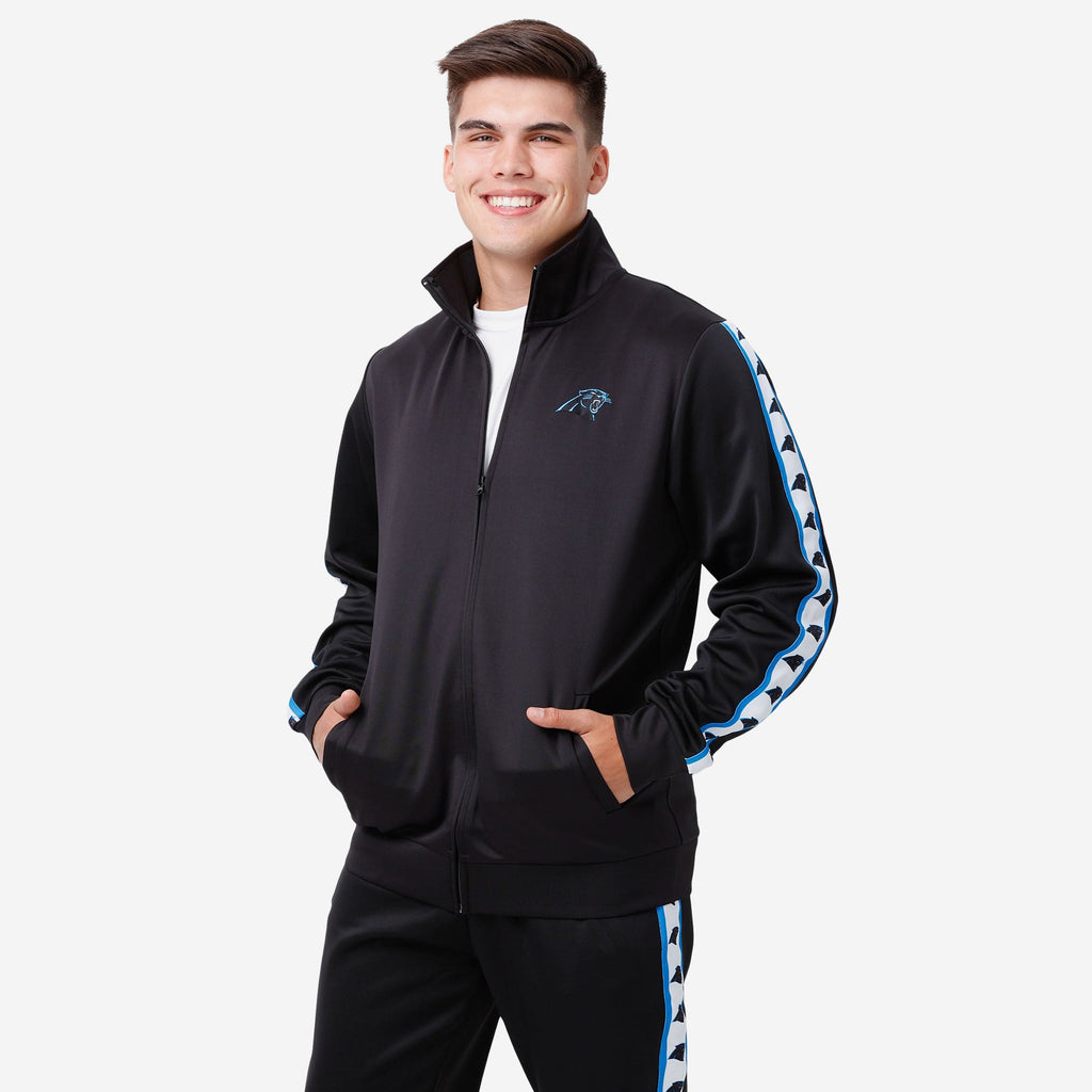 Carolina Panthers Stripe Logo Track Jacket FOCO S - FOCO.com