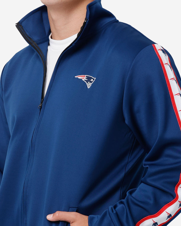 New England Patriots Stripe Logo Track Jacket FOCO - FOCO.com