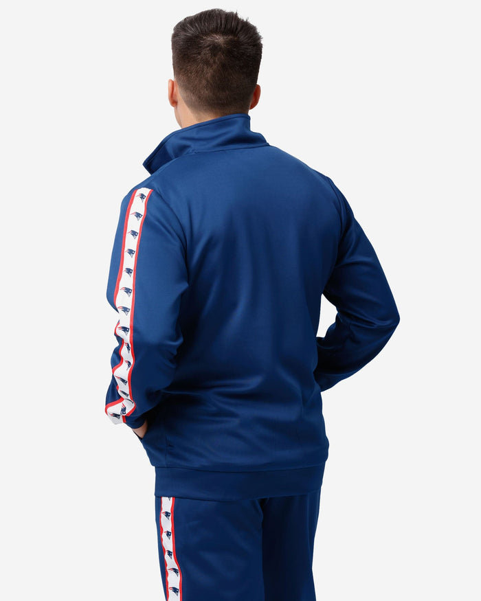 New England Patriots Stripe Logo Track Jacket FOCO - FOCO.com