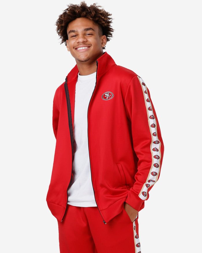 San Francisco 49ers Stripe Logo Track Jacket FOCO - FOCO.com