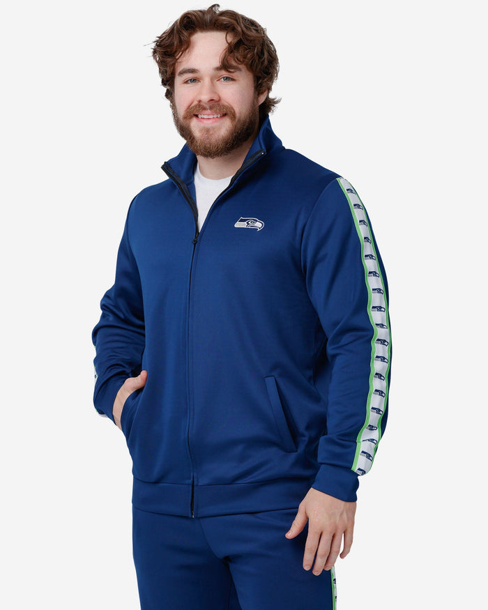 Seattle Seahawks Stripe Logo Track Jacket FOCO S - FOCO.com