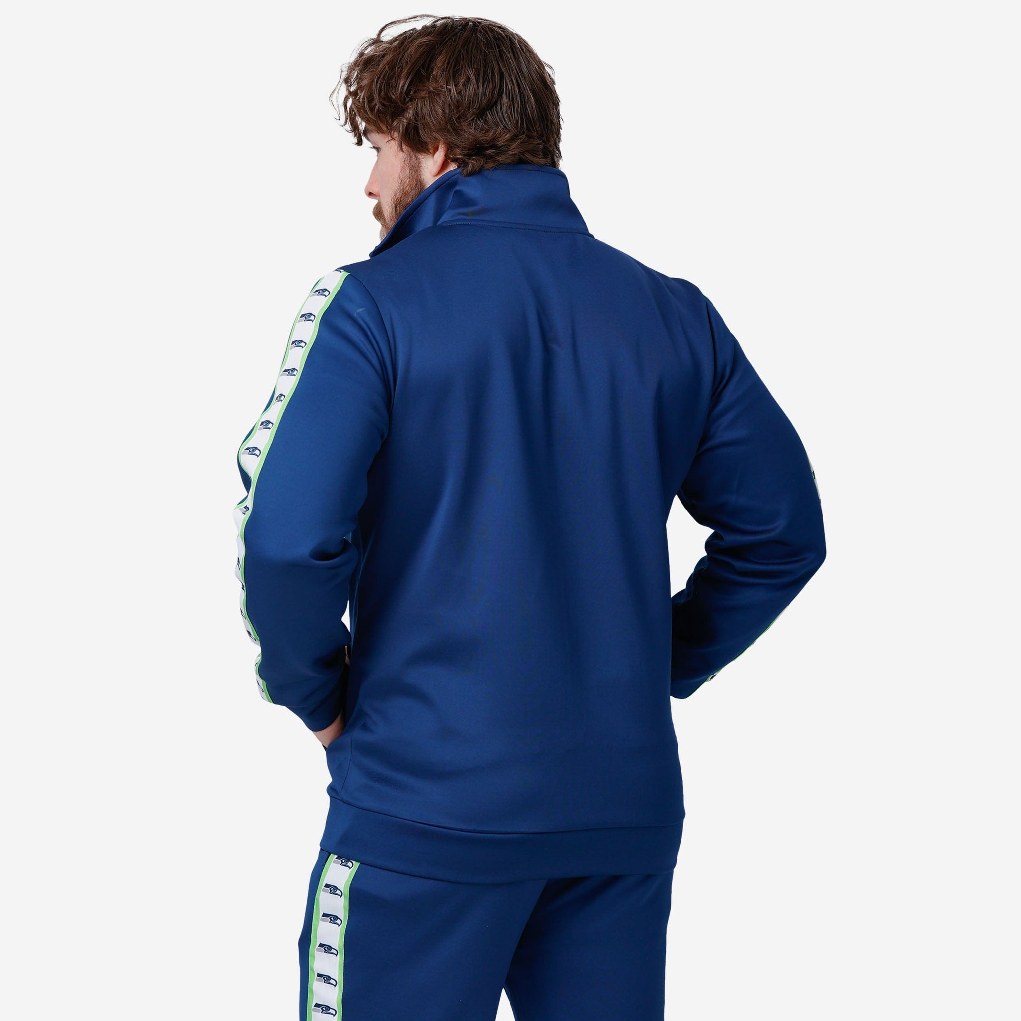 Seattle Seahawks Stripe Logo Track Jacket FOCO