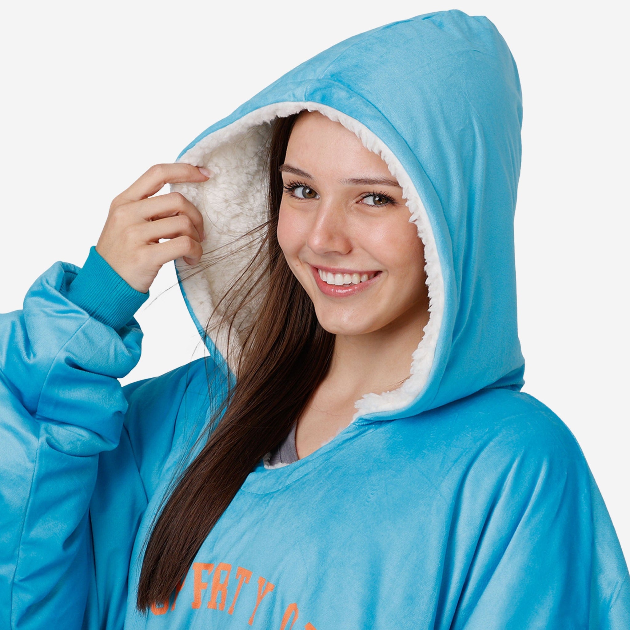 Orange/White Miami Dolphins Reversible Sherpa Hoodeez