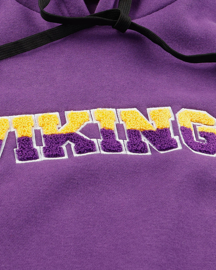 Minnesota Vikings Womens Cropped Chenille Hoodie FOCO - FOCO.com