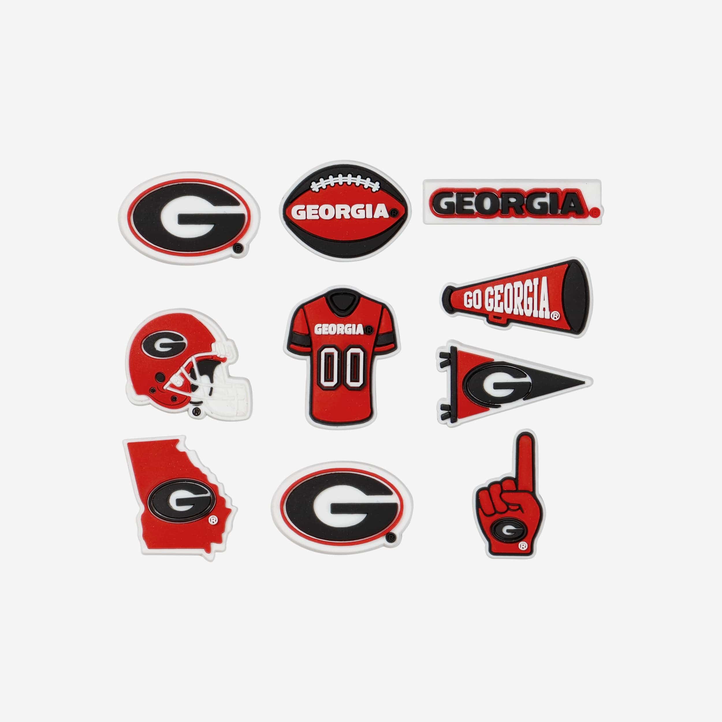 Georgia Bulldogs 10 Pack Team Clog Charms FOCO