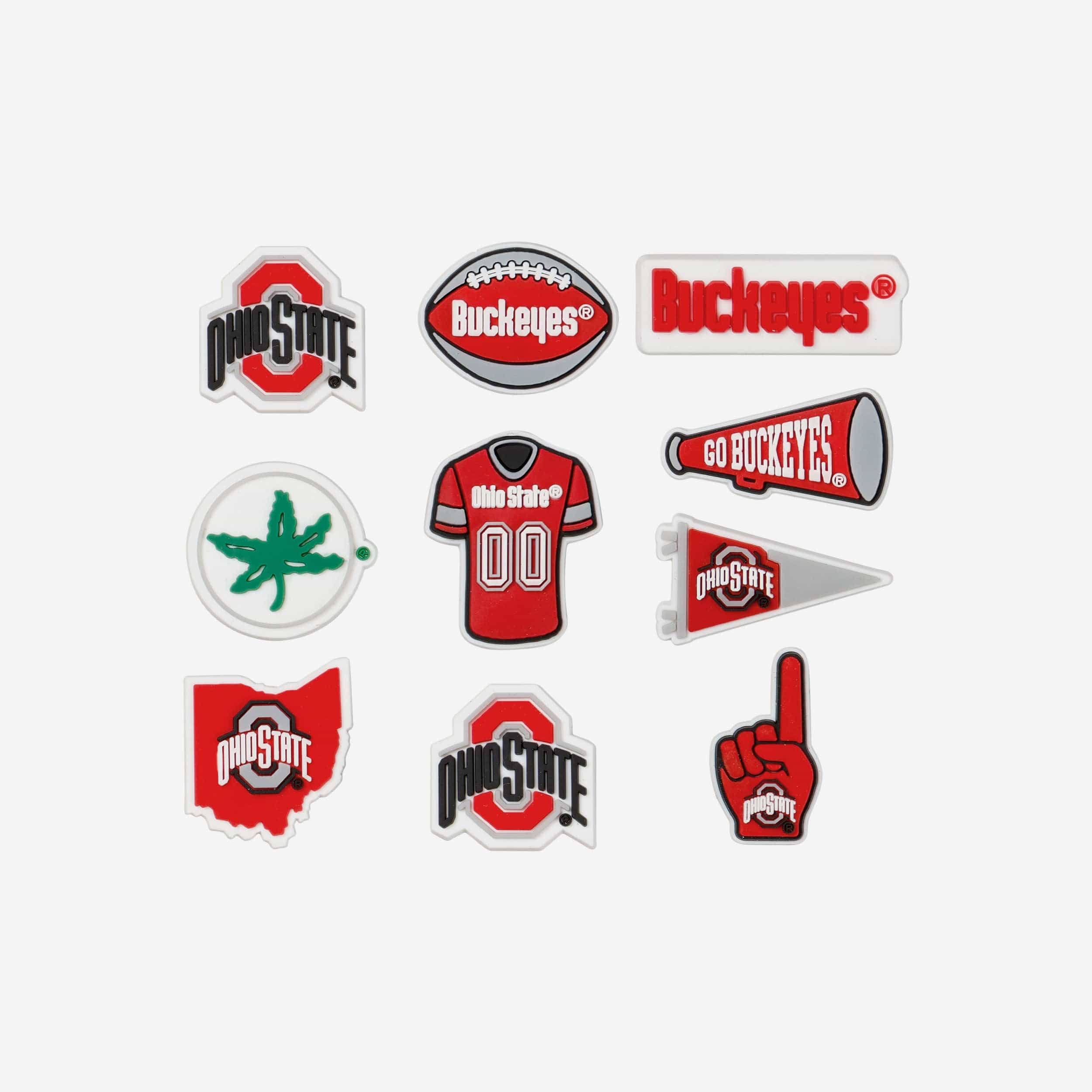 Ohio State Buckeye Charms for Bracelets - Scarlet Block O and Buckeye Leaf  Bead - Hypoallergenic Stainless Steel Charms - OSU Football Gifts