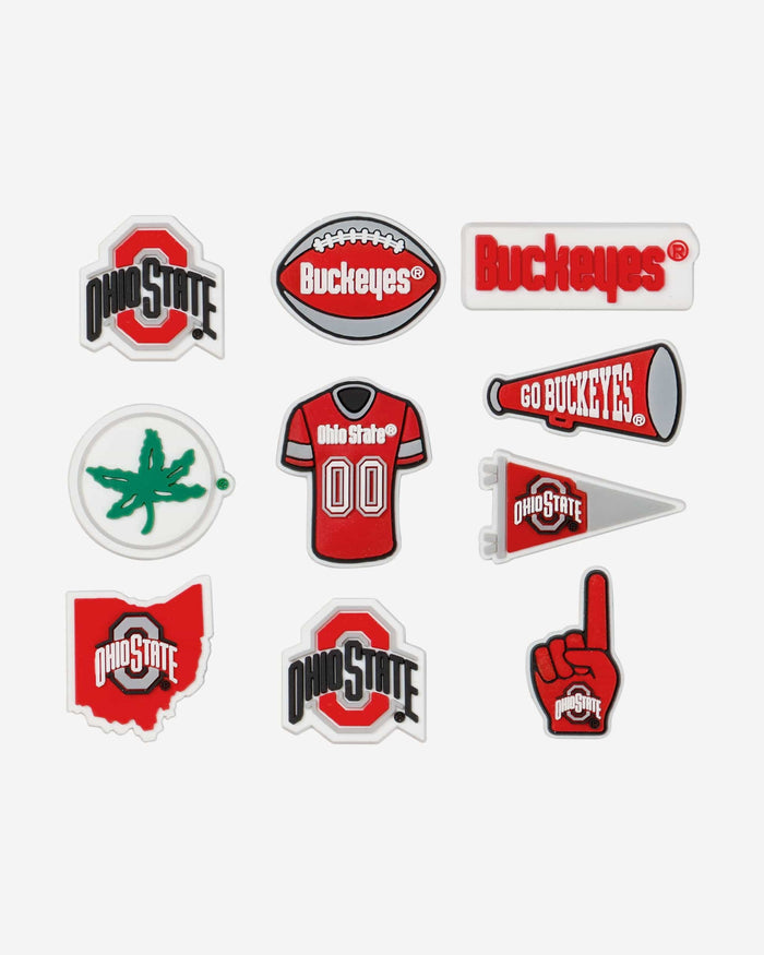 Ohio State Charms | Ohio State Brutus Buckeye with Red Block O and Buckeye  Leaf Charm | Officially Licensed Ohio State Jewelry | OSU Charms | Ohio