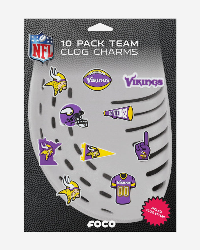 Minnesota Vikings 10 Pack Team Clog Charms FOCO