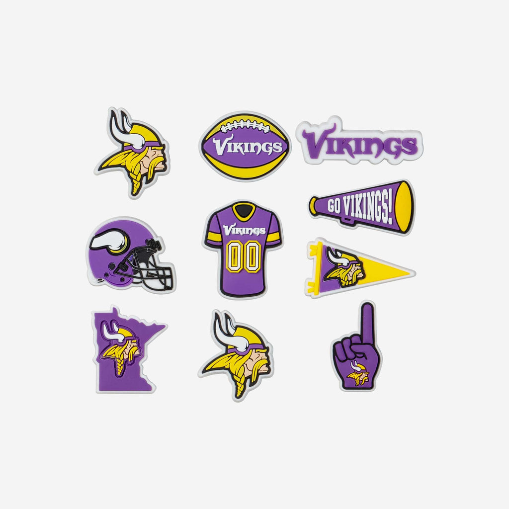 Minnesota Vikings 10 Pack Team Clog Charms FOCO - FOCO.com