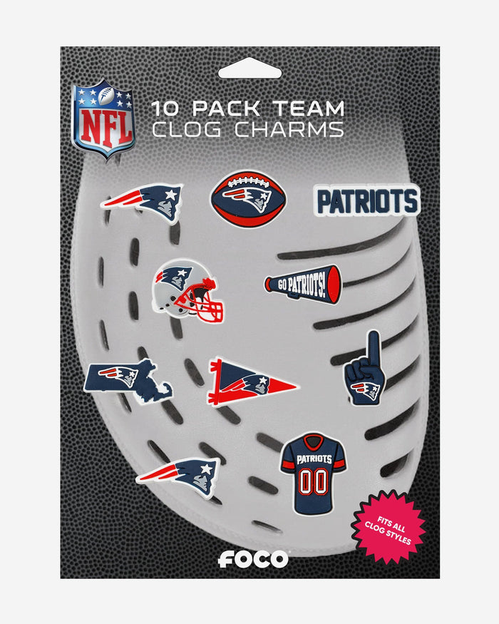 New England Patriots 10 Pack Team Clog Charms FOCO - FOCO.com