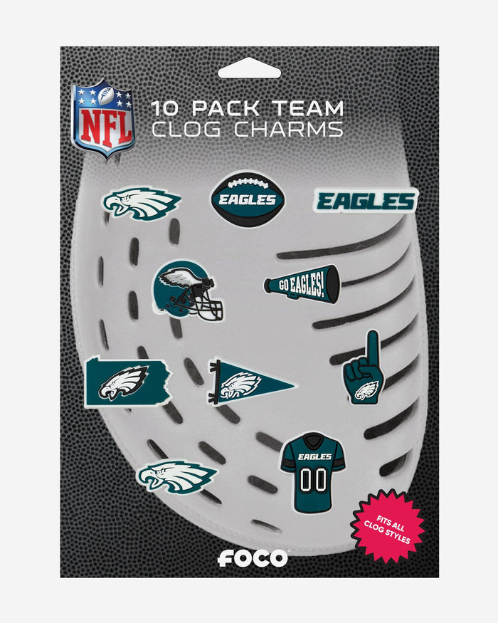 Philadelphia Eagles 10 Pack Team Clog Charms FOCO - FOCO.com