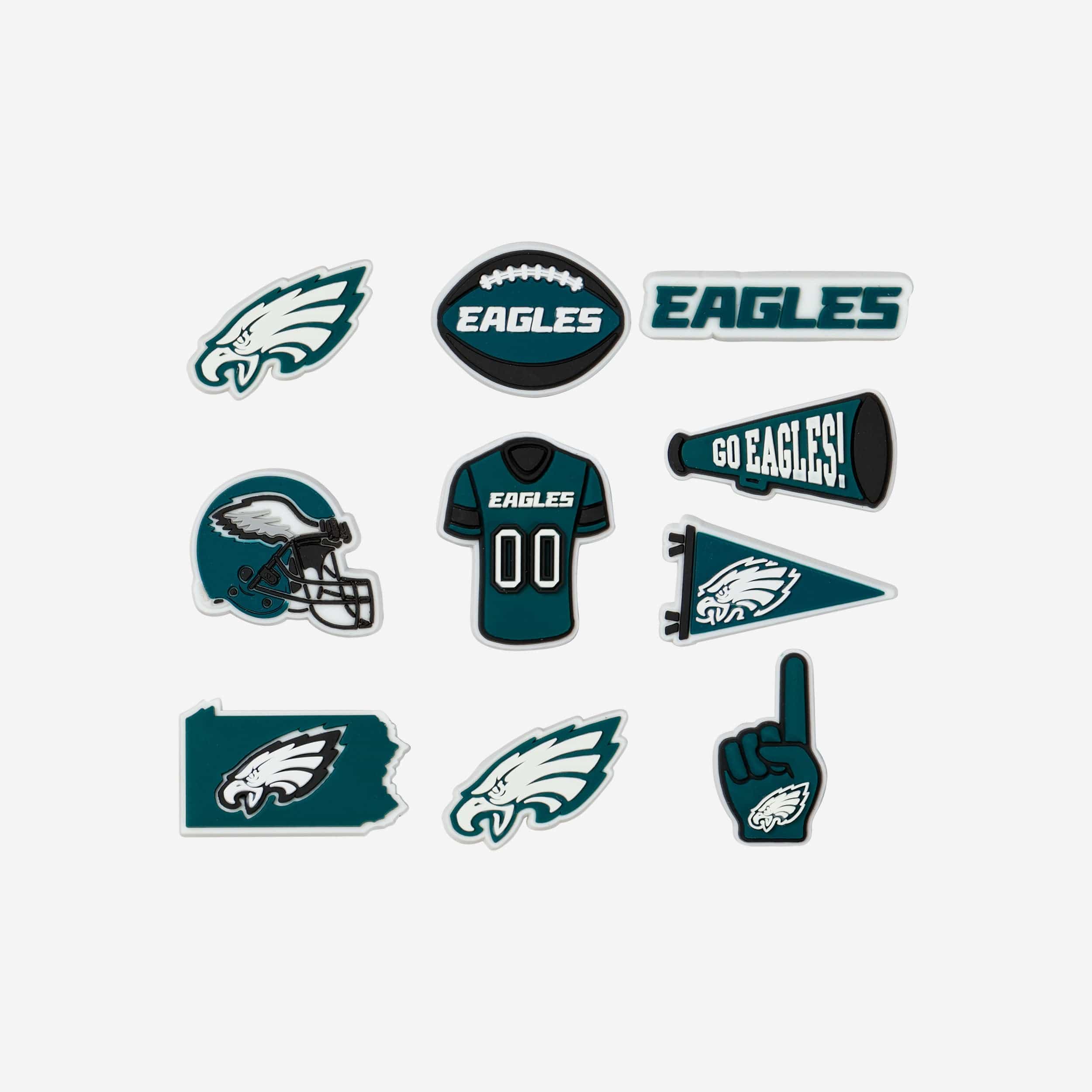 Set of 3 Philadelphia Eagles Crocs Charms/Jibbitz