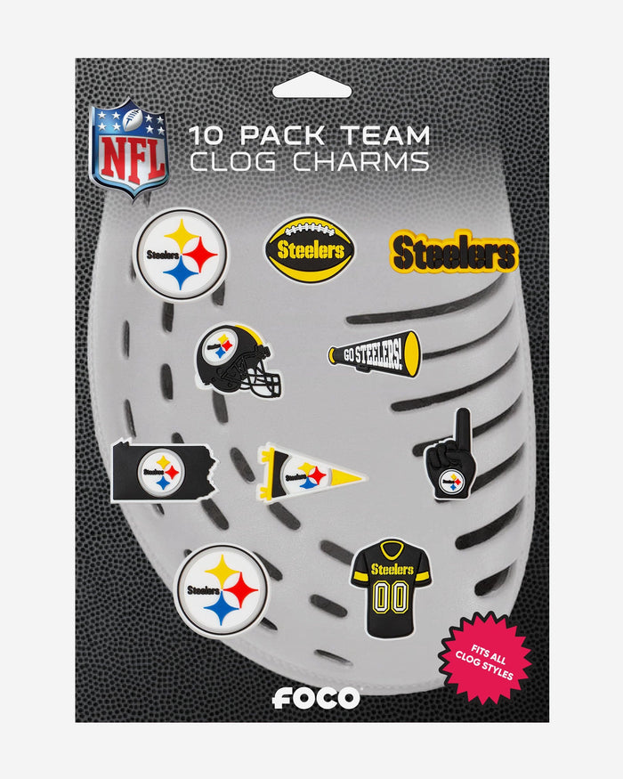 Pittsburgh Steelers 10 Pack Team Clog Charms FOCO - FOCO.com