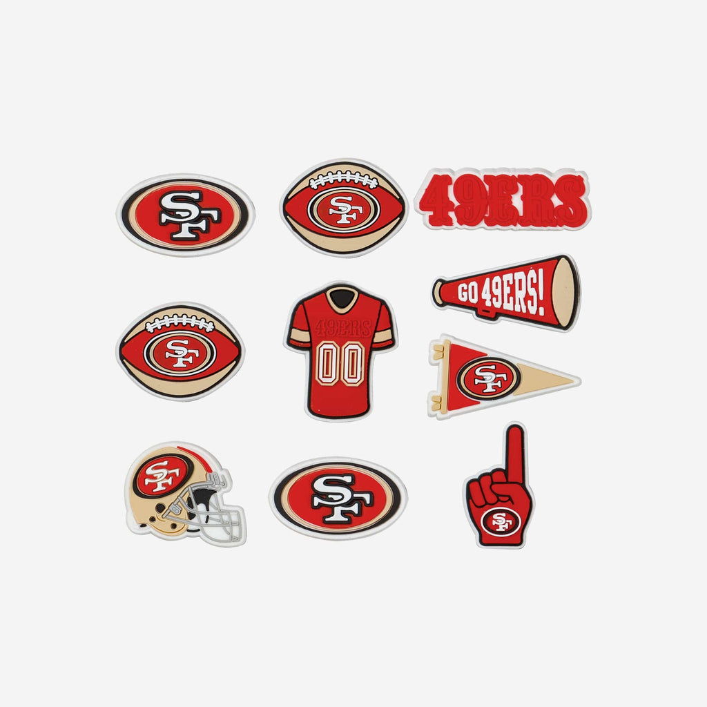 San Francisco 49ers 10 Pack Team Clog Charms FOCO - FOCO.com