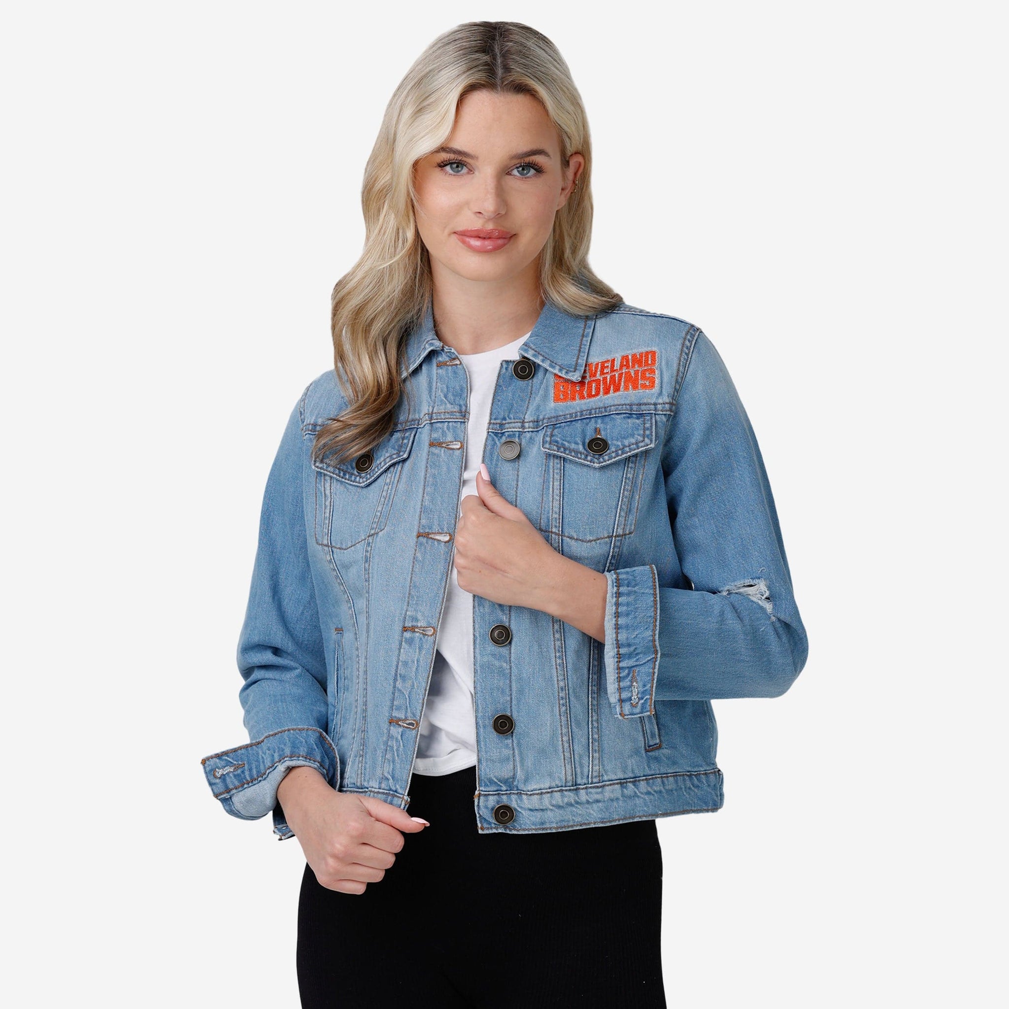 Cleveland Browns Womens Denim Days Jacket, Size: L