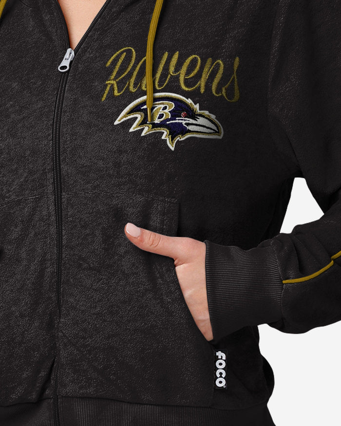 Baltimore Ravens Womens Terry Knit Zip Up Top FOCO - FOCO.com