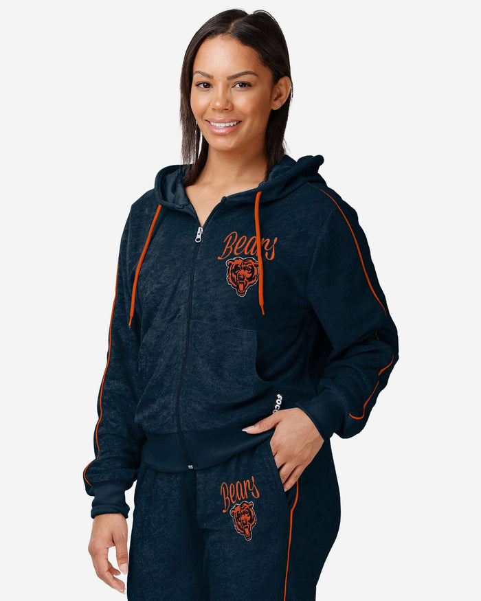 Chicago Bears Womens Terry Knit Zip Up Top FOCO S - FOCO.com