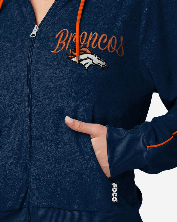 Denver Broncos Womens Terry Knit Zip Up Top FOCO - FOCO.com