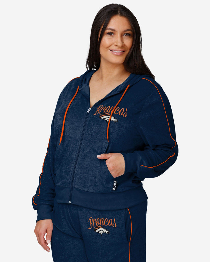 Denver Broncos Womens Terry Knit Zip Up Top FOCO S - FOCO.com