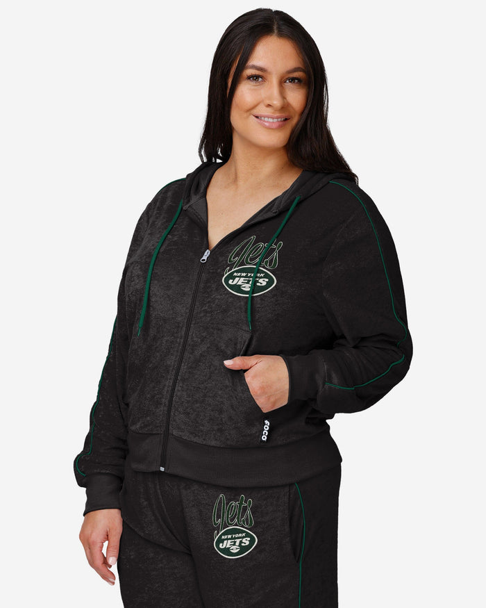 New York Jets Womens Terry Knit Zip Up Top FOCO S - FOCO.com