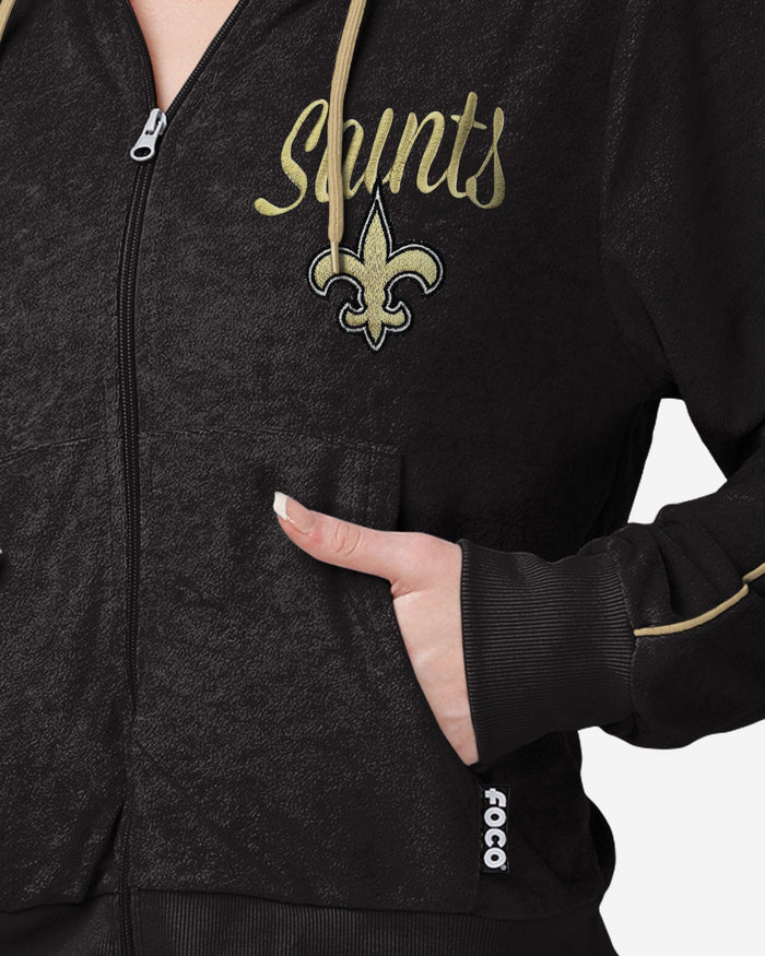 New Orleans Saints Womens Terry Knit Zip Up Top FOCO - FOCO.com