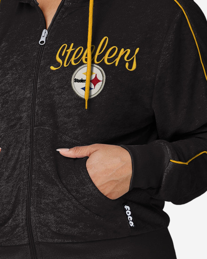 Pittsburgh Steelers Womens Terry Knit Zip Up Top FOCO - FOCO.com