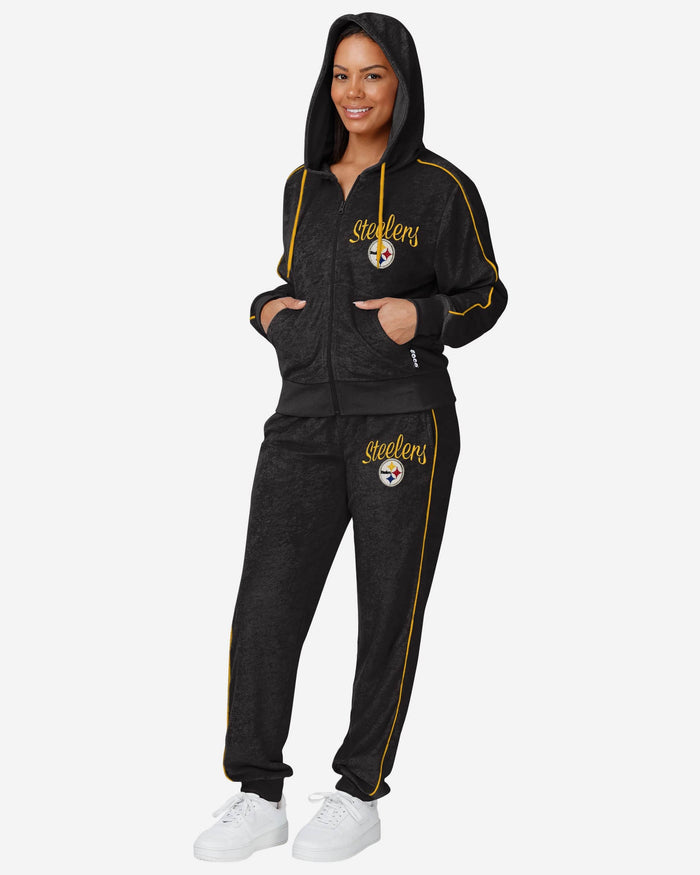 Pittsburgh Steelers Womens Terry Knit Zip Up Top FOCO - FOCO.com