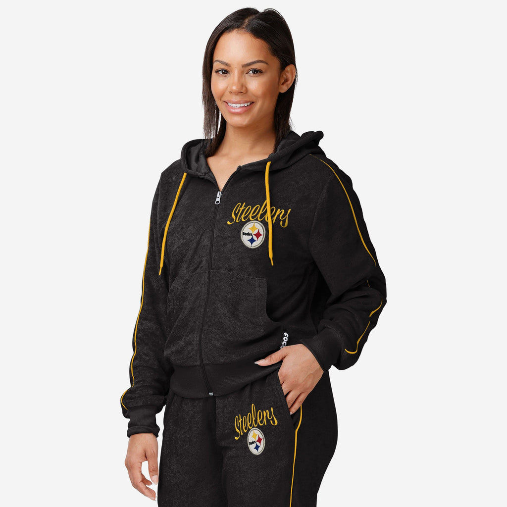 Pittsburgh Steelers Womens Terry Knit Zip Up Top FOCO S - FOCO.com