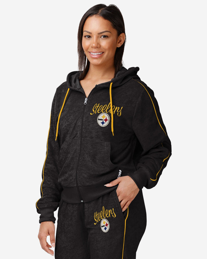 Pittsburgh Steelers Womens Terry Knit Zip Up Top FOCO S - FOCO.com