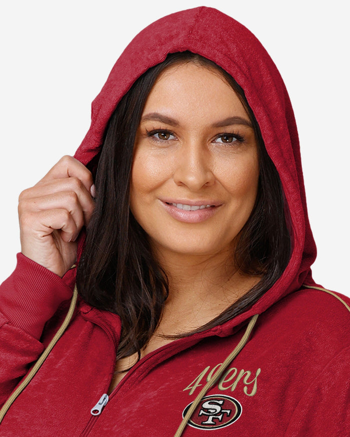 San Francisco 49ers Womens Terry Knit Zip Up Top FOCO - FOCO.com