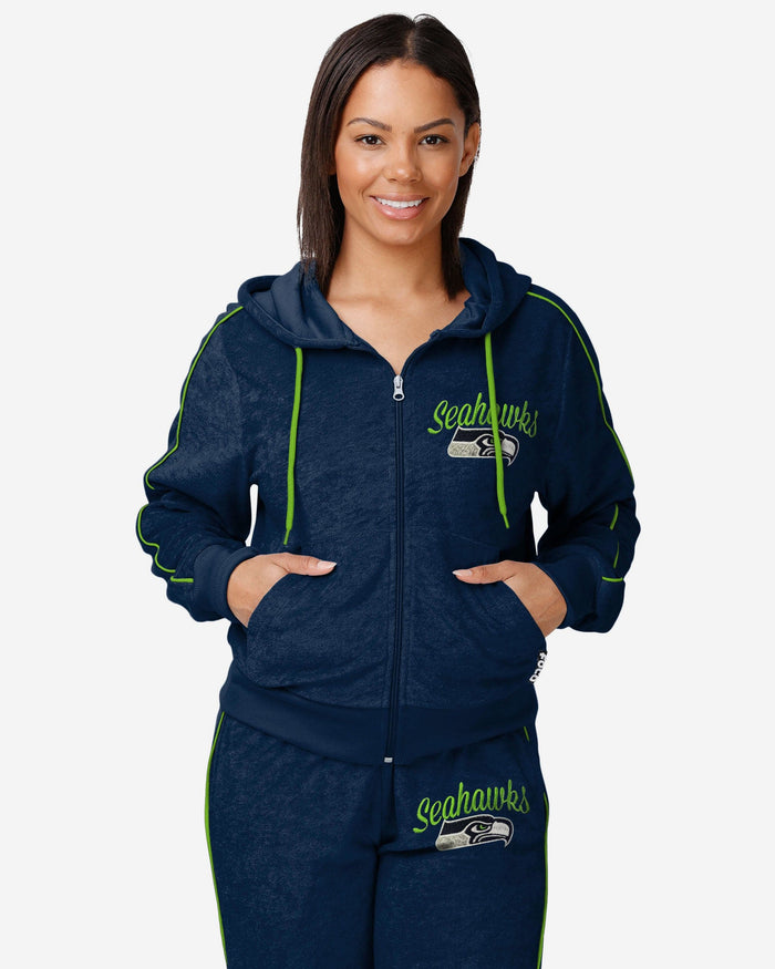 Seattle Seahawks Womens Terry Knit Zip Up Top FOCO S - FOCO.com