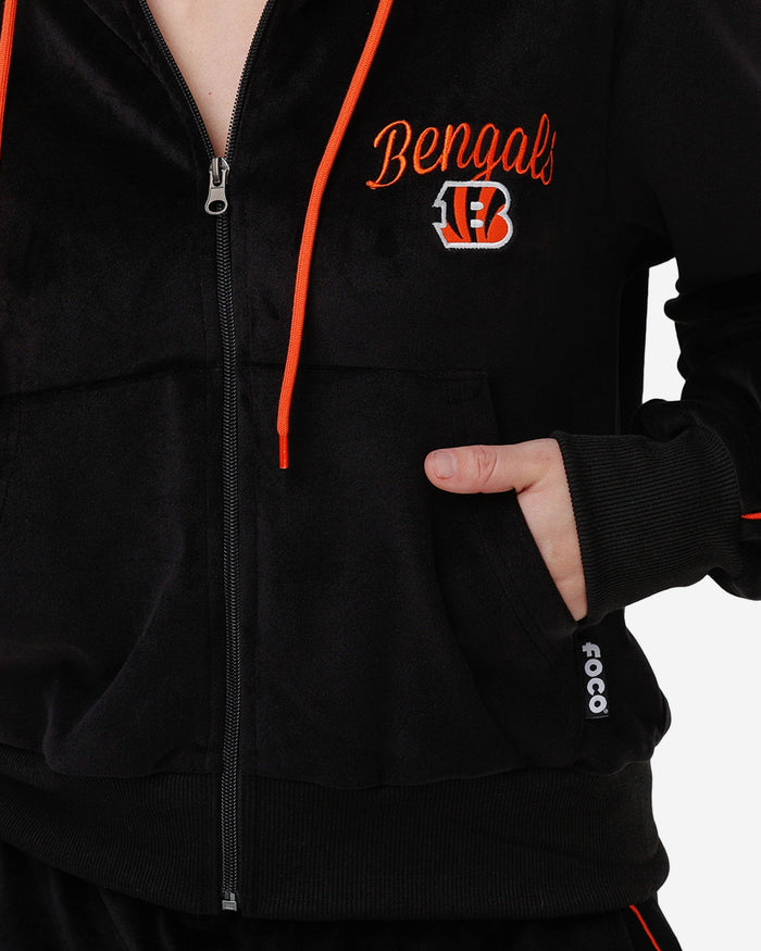 Cincinnati Bengals Womens Velour Zip Up Top FOCO - FOCO.com