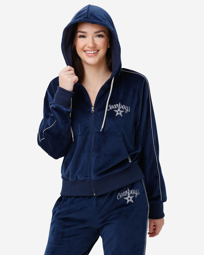 Dallas Cowboys Womens Velour Zip Up Top FOCO S - FOCO.com