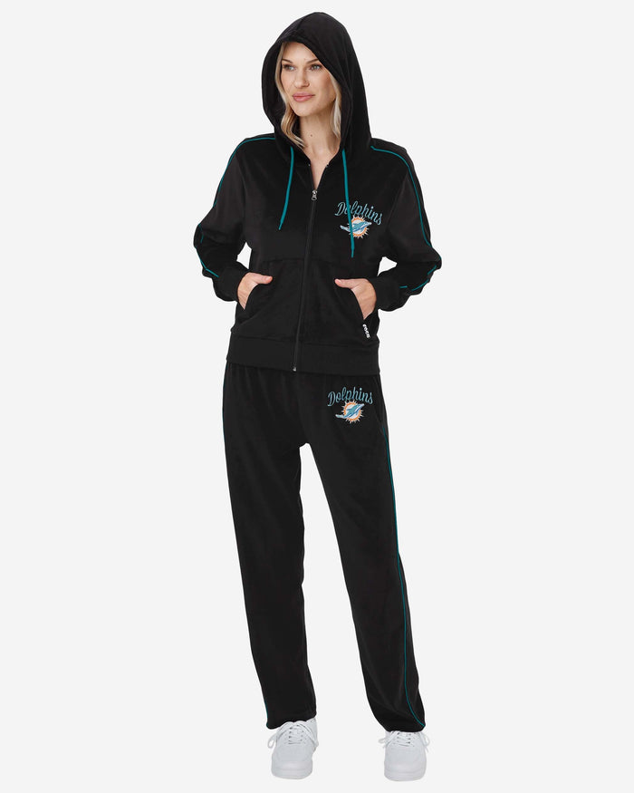 Miami Dolphins Womens Velour Zip Up Top FOCO - FOCO.com