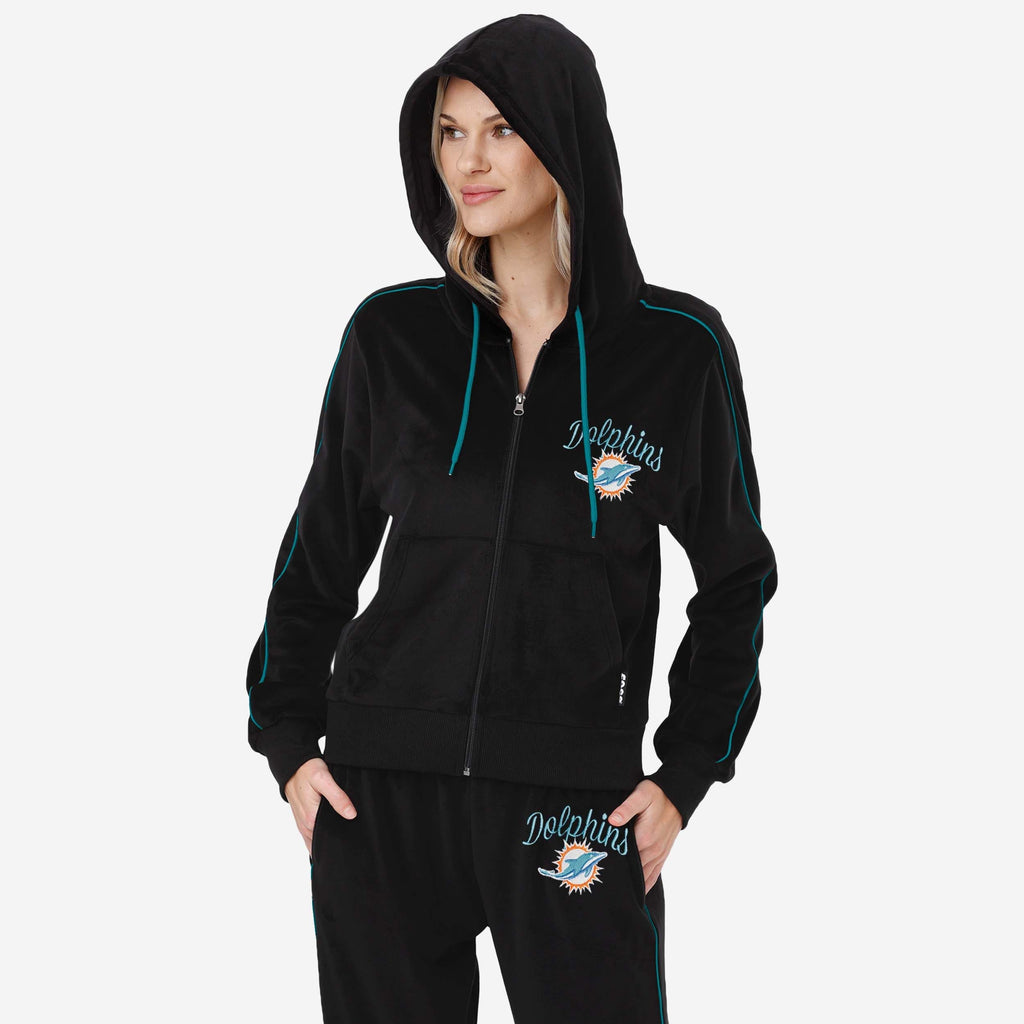 Miami Dolphins Womens Velour Zip Up Top FOCO S - FOCO.com