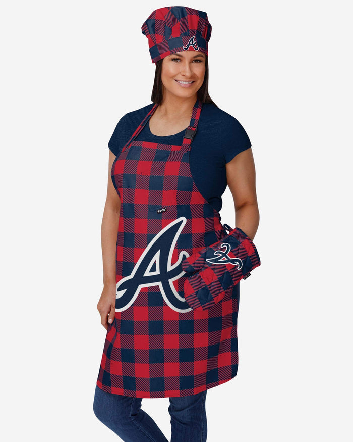 Atlanta Braves Plaid Chef Set FOCO - FOCO.com