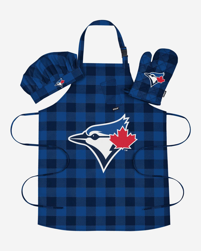 Toronto Blue Jays Plaid Chef Set FOCO - FOCO.com