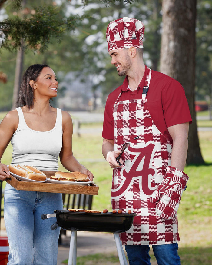 Alabama Crimson Tide Plaid Chef Set FOCO - FOCO.com