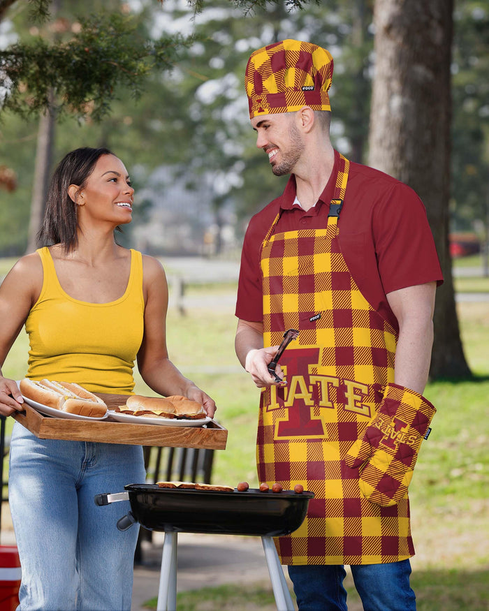 Iowa State Cyclones Plaid Chef Set FOCO - FOCO.com