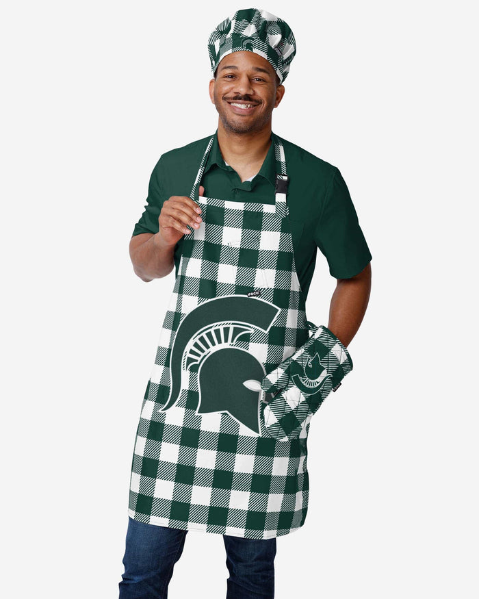 Michigan State Spartans Plaid Chef Set FOCO - FOCO.com